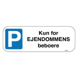 P Skilt - Reserveret til nummerplade nr.