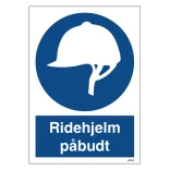 Ridehjelm påbudt skilt