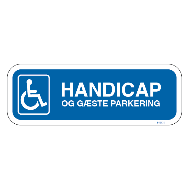 Handicap- og gæsteparkering skilt