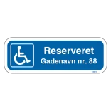 Handicapskilt Reserveret til skilt