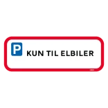 P kun til elbiler skilt