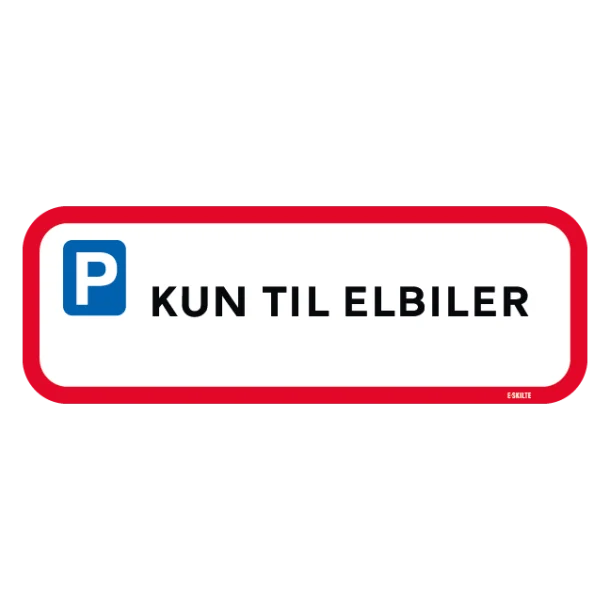 P kun til elbiler skilt