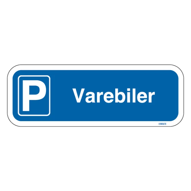 P Varebiler. skilt