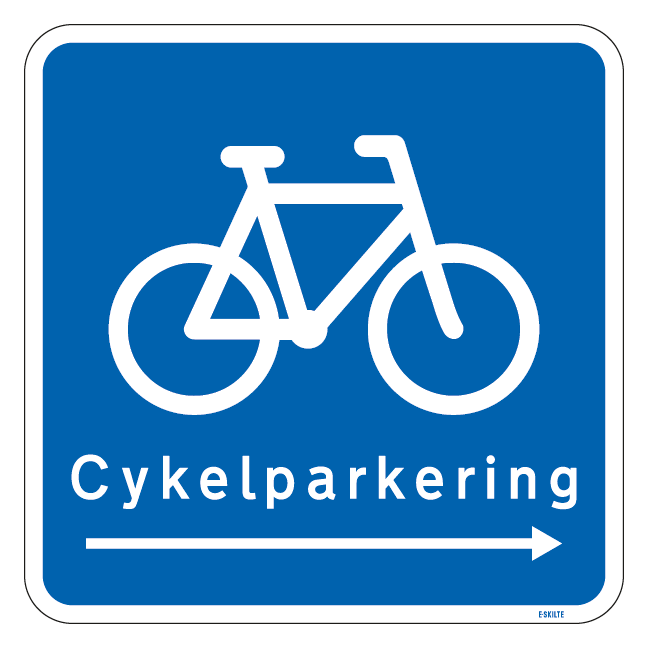Cykelparkering. Parkeringsskilt