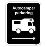 Autocamper parkering til højre skilte