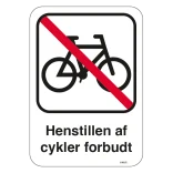 Henstillen af cykler forbudt Skilt