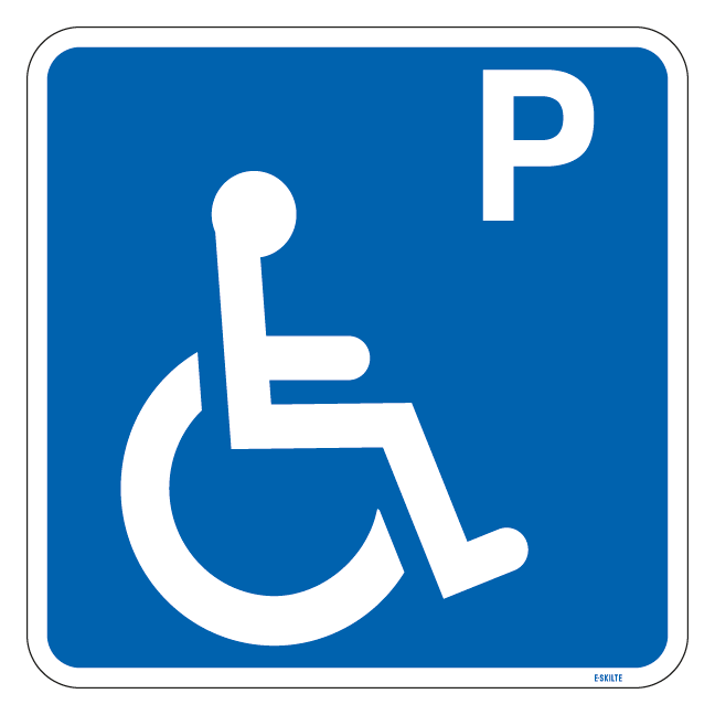 P handicap. Piktogram skilt
