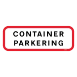 Container Parkering. Skilt