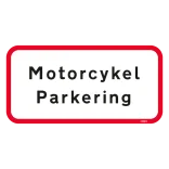 Motorcykel parkering. Skilt