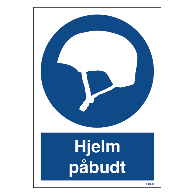 Påbudsskilt - Hjelm påbudt