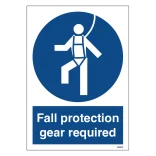 Fall protection gear required: Påbudsskilt