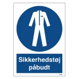 Sikkerhedstøj påbudt. Påbudsskilt