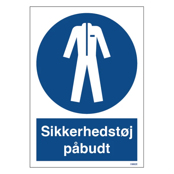 Sikkerhedstøj påbudt. Påbudsskilt