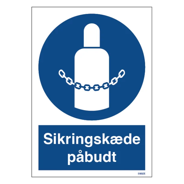 Sikringskæde påbudt skilt