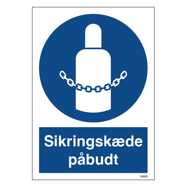 Sikringskæde påbudt skilt