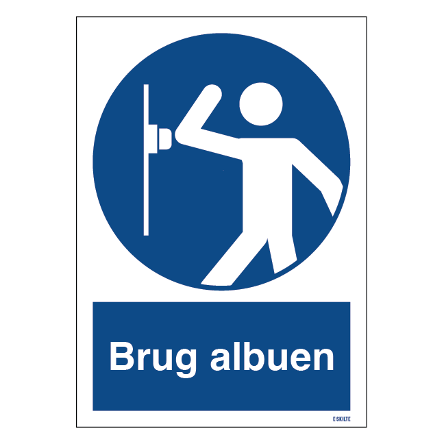 Brug albuen påbudsskilt