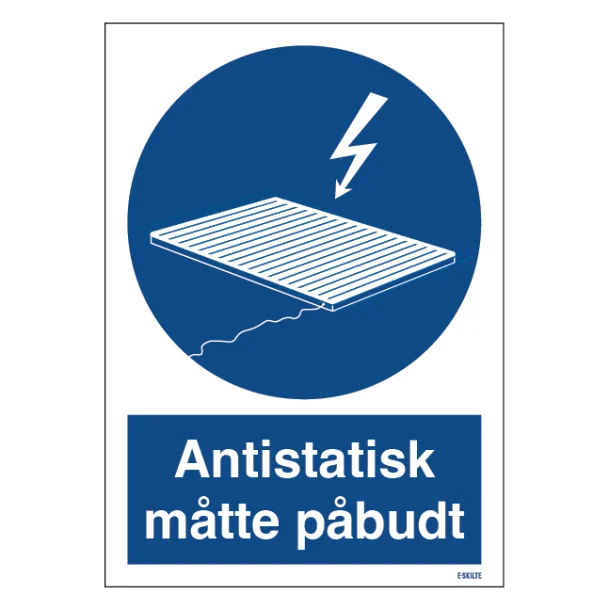 Antistatisk måtte påbudsskilt