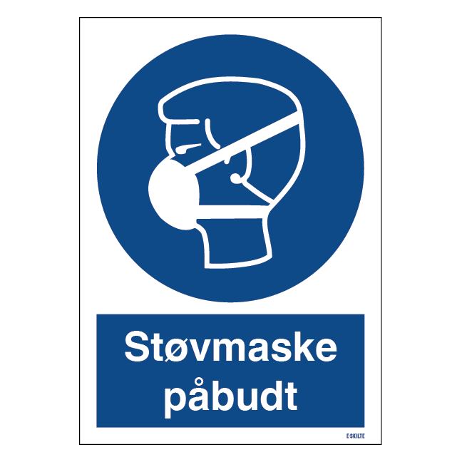 Støvmaske påbudt skilt