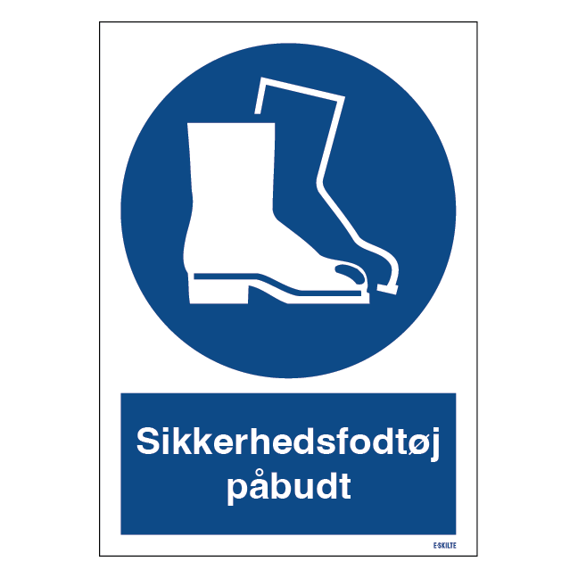Sikkerhedsfodtøj påbudt skilt