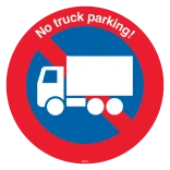 No truck parking!. P forbudsskilt