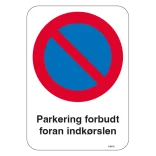 Parkering forbudt skilte