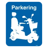 EL-scooter Parkering. Parkeringsskilt