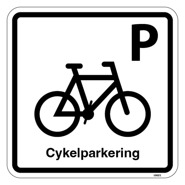 Cykelparkering. Parkeringsskilt