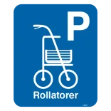 P Rollatorer. Parkeringsskilt