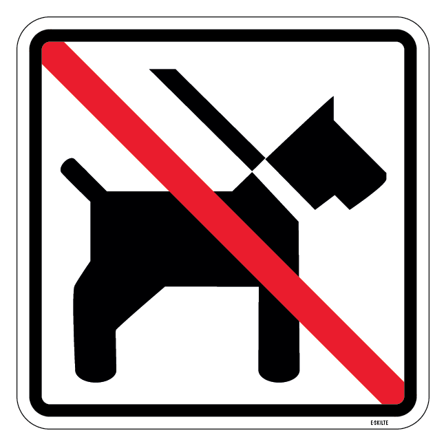 Hund forbudt - piktogram skilt