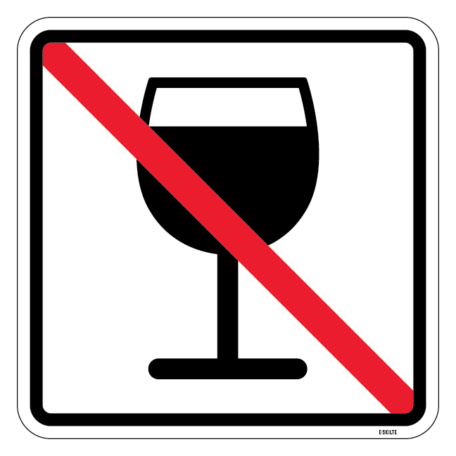 Vin forbudt - piktogram skilt