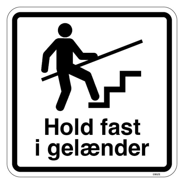 Hold fast i gelænder - piktogram skilt