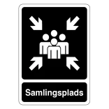 Samlingsplads Sort Piktogram skilt