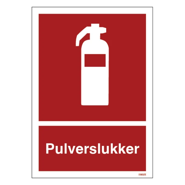 Pulverslukker piktogram skilt