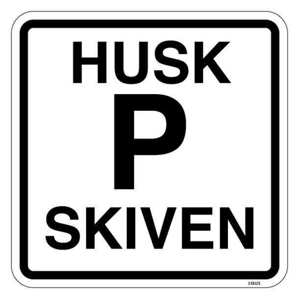 Husk P skiven piktogram. skilt