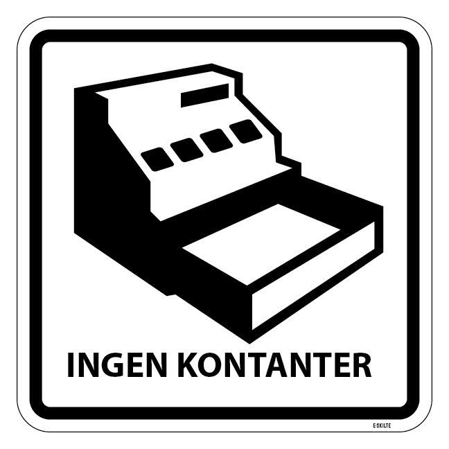 Ingen kontanter piktogram skilt