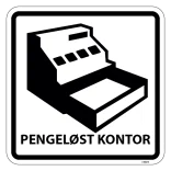 Pengeløst kontor piktogram skilt