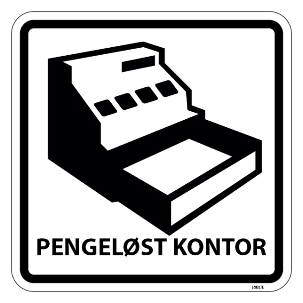 Pengeløst kontor piktogram skilt