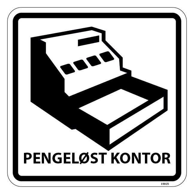 Pengeløst kontor piktogram skilt