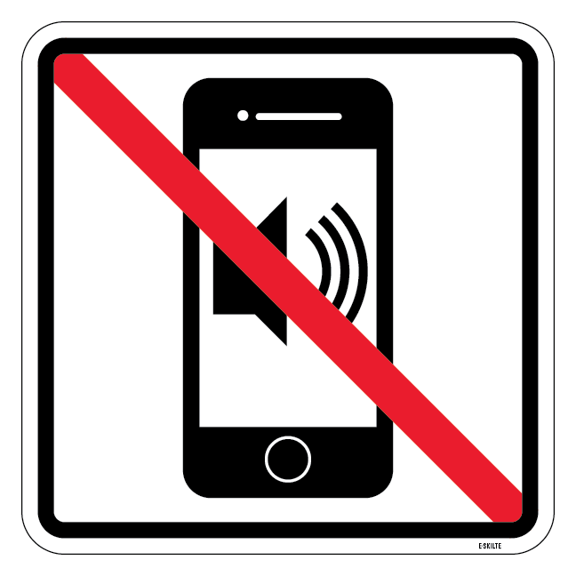 Mobil iphone lyd forbudt skilt