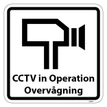 CCTV in operation Overvågning. Piktogram skilt