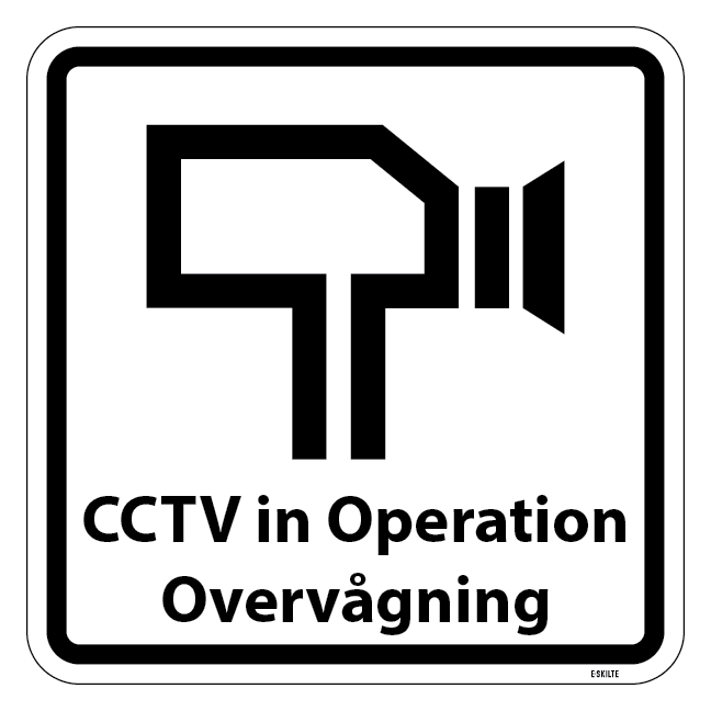 CCTV in operation Overvågning. Piktogram skilt
