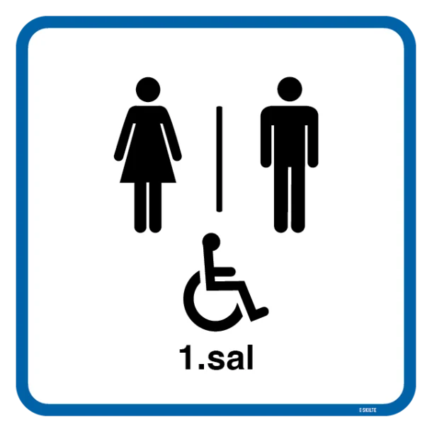 Dame mand Handicap Toilet Piktogram skilt