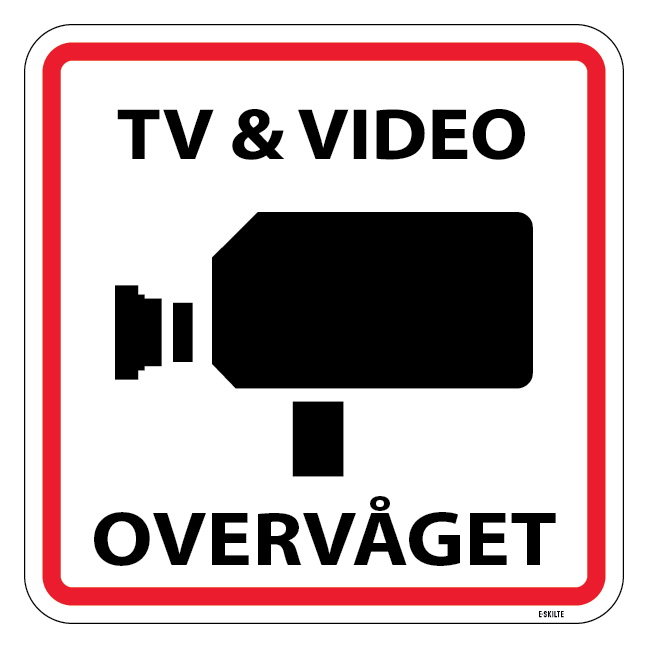 Videoovervågning. Piktogram skilt