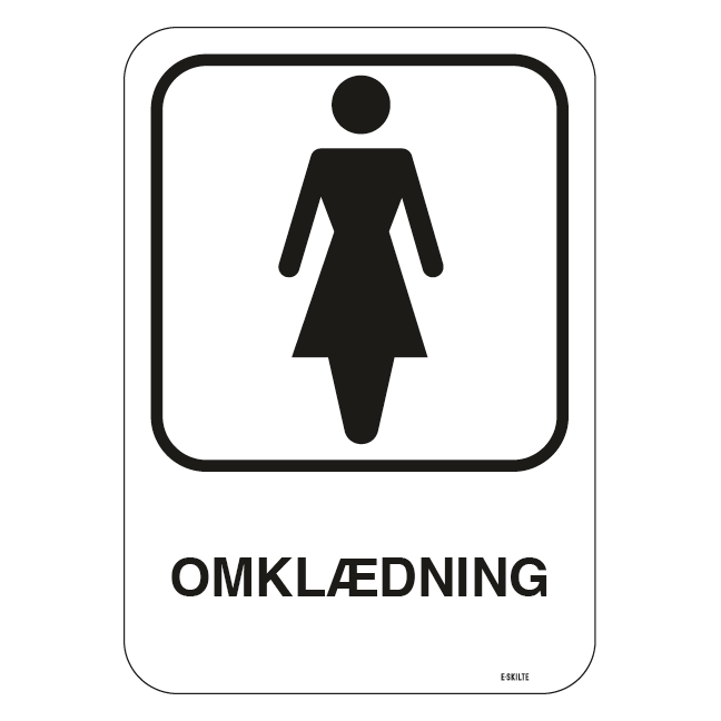 Dame Omklædning. Piktogram skilt