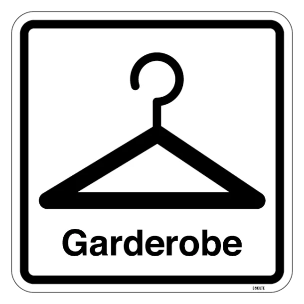 Garderobe. Piktogram skilt