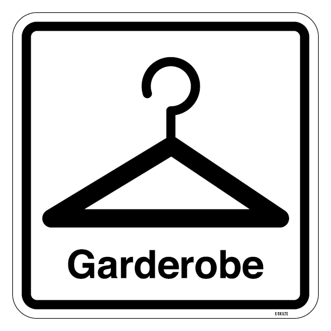 Garderobe. Piktogram skilt