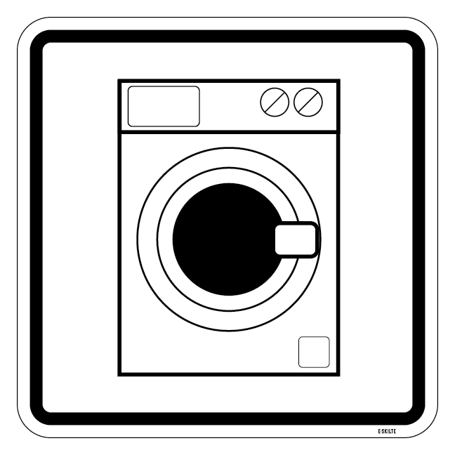 Vaskemaskine. Piktogram skilt