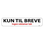 Kun til breve ingen reklamer tak skilt