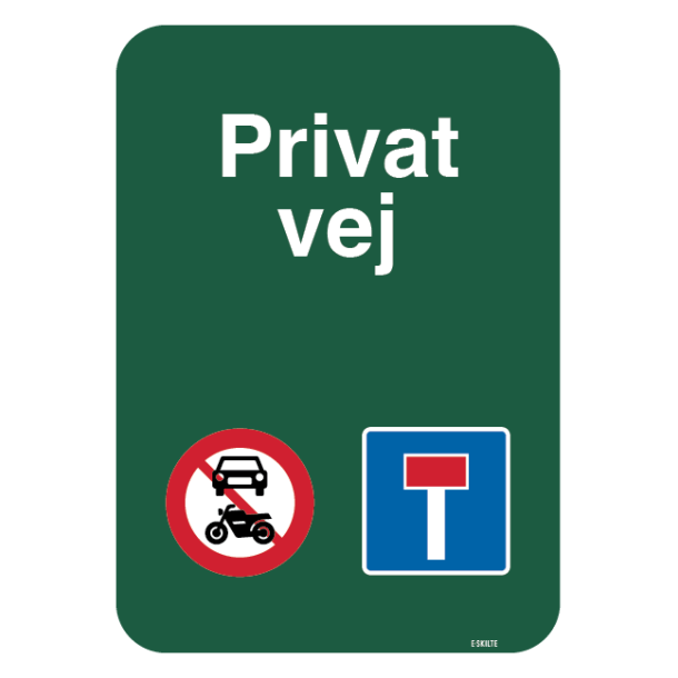 Privat vej skilt