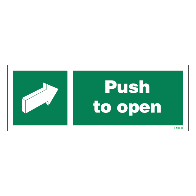 Arrow-push To Open-boxes Redningsskilte.